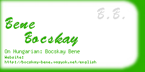 bene bocskay business card